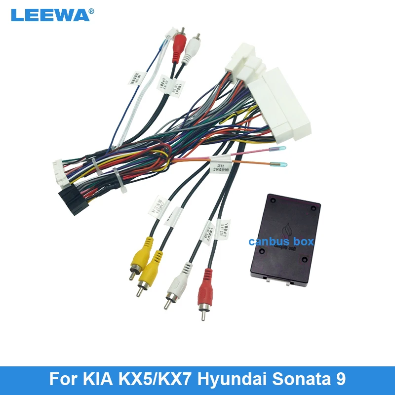 

LEEWA автомобильная аудиосистема 16pin жгут проводов с can-шиной для KIA KX5/KX7 Hyundai Sonata 9 стерео Установка провода адаптер