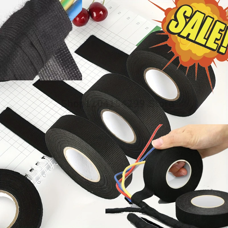 เทปฉนวนไฟฟ้าเทปสายรัดทนความร้อน 9/15/50 มม.สายรัดสายไฟสายไฟป้องกันเทปกันน้ำ 1