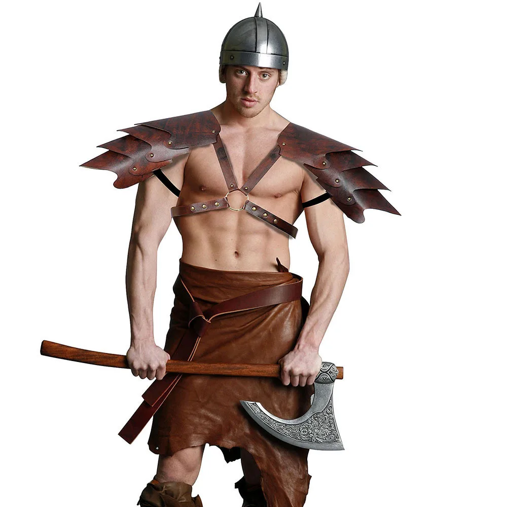 

Medieval Viking Vintage Gothic Pirate Warrior Cosplay Elven Knight Shoulder Armor Costume Halloween Harness Pauldrons Accessory