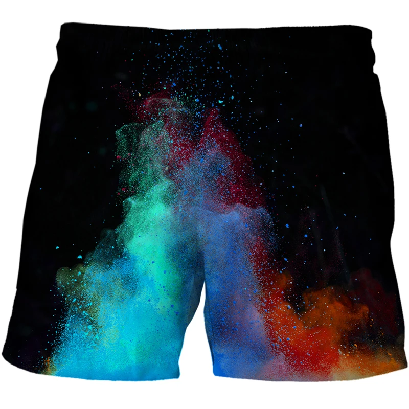 mens casual shorts Men's Speckled tie dye pattern Beach Shorts 3D Pattern Boardshorts Men/Women Short Pants Swimwear Men Board Shorts Shorts Casual black casual shorts