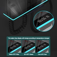 Luxury Bathroom Shower Faucet Full Set Shower System with Light Tempered Glass Temperature Smart Digital Display Hot Cold Mixer 2