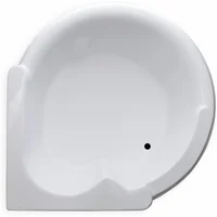 Modern Acrylic Fiberglass Soaking Corner Bathtub - Drop in White Curved Rounded Acrylic Corner Bath Tub - Comfortable Deep 2