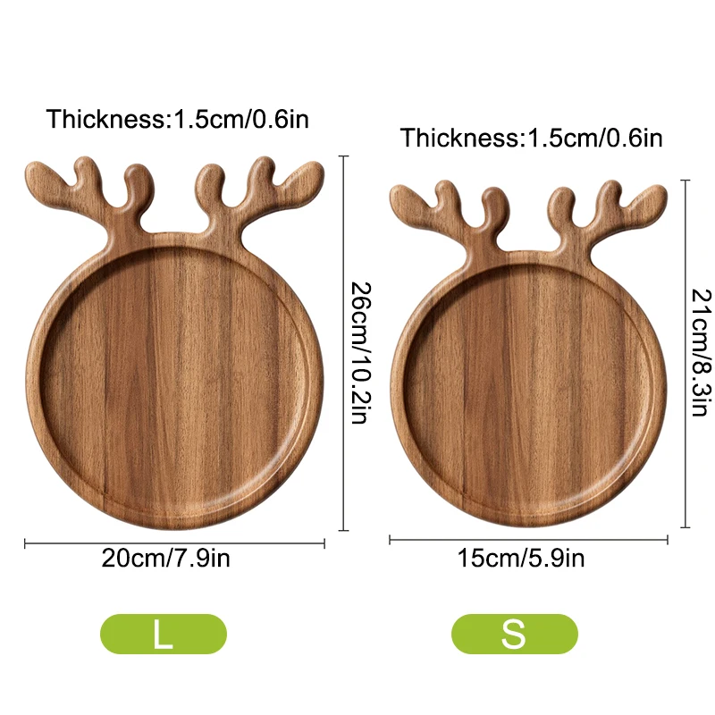 Appetizer Platter Decorative Christmas Tray Dessert/Snacks/Fruit/Cookies Wood Serving Platter Charcuterie Board Kitchen Supplies