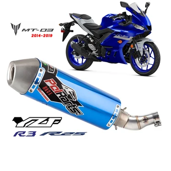 Motorcycle Exhaust Muffler For Yamaha Yzf-r3 R3 R25 R30 2014-2019 Motorcycle Exhaust Muffler Escape Middle Link Pipe