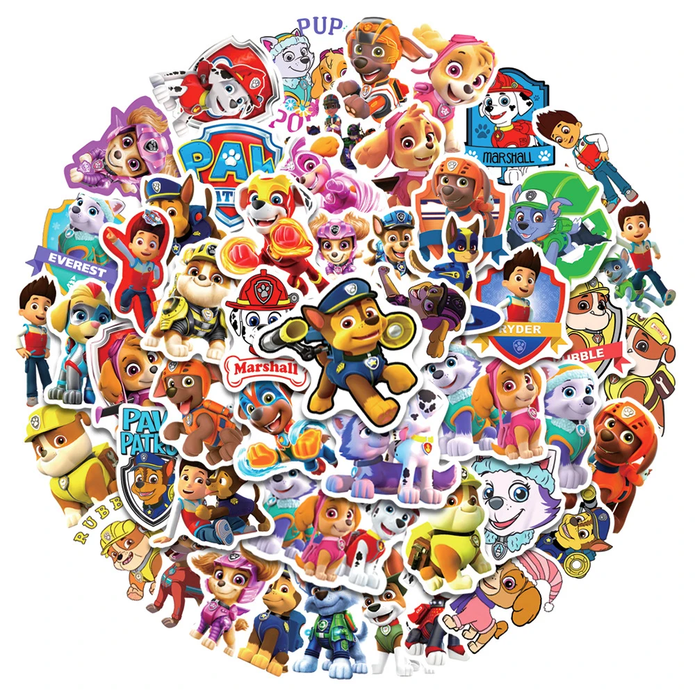 

10/30/50PCS Cute PAW Patrol Anime Stickers Decals for Kids Toy DIY Luggage Laptop Motorcycle Car Cool Cartoon Graffiti Sticker