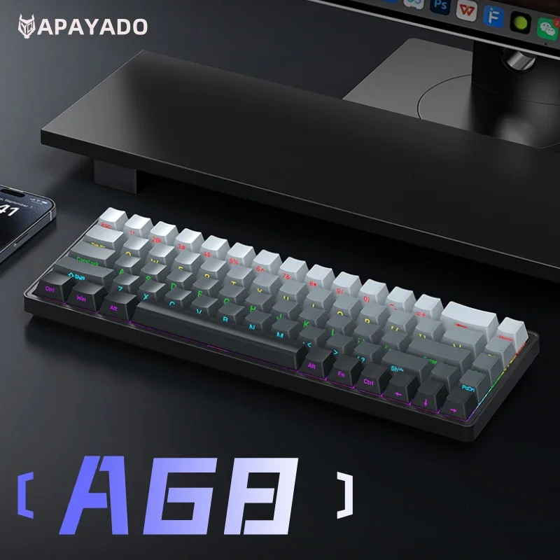 Enhanced Wired RGB Mechanical Keyboard with Hot-Swappable ABS Keycaps, 68 Keys