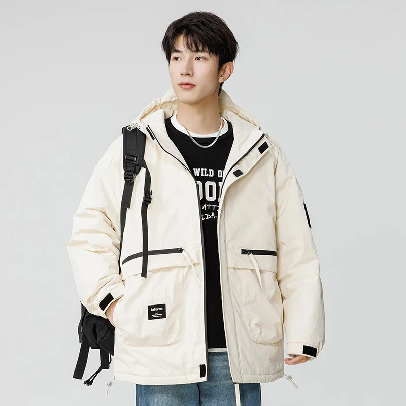 Winter Men's Jackets Hooded Zip-up Windbreaker Men's High Quality  Waterproof Cotton-Padded Coat Unisex Thick Warm Parkas Brand