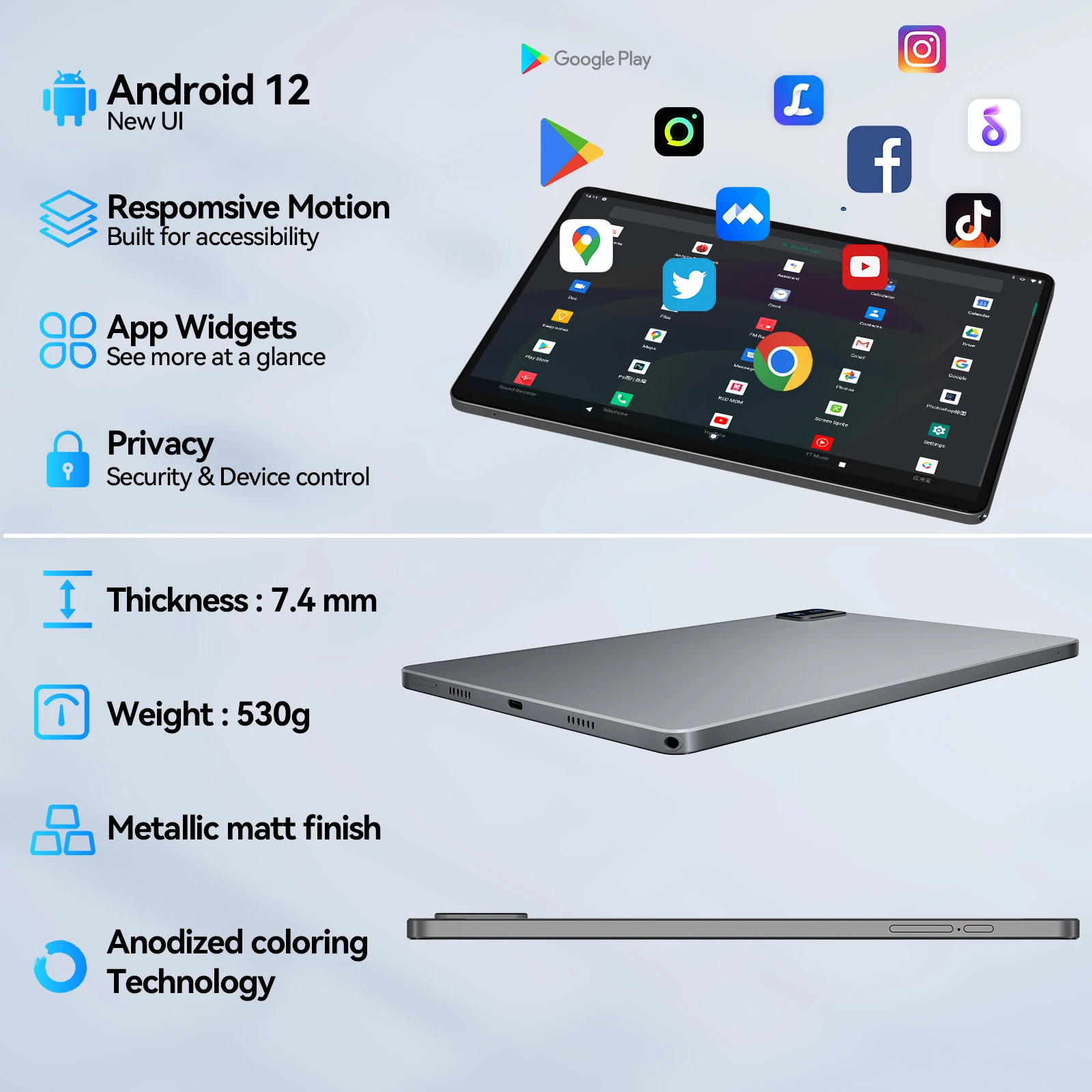 Adreamer 10.1인치 태블릿 1920X1200 4GB RAM 64GB ROM 고속 충전 6000mAh 4G LTE 금속 케이스 옥타 코어 태블릿