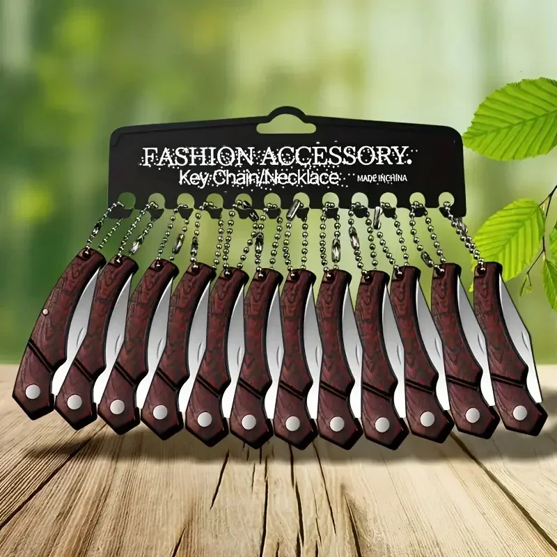 Description Picture 4 of itemMultiple Mini Folding Knives, Multifunctional Pocket Knives with Wooden Handles, Fruit Knives, Outdoor Knives TB9195