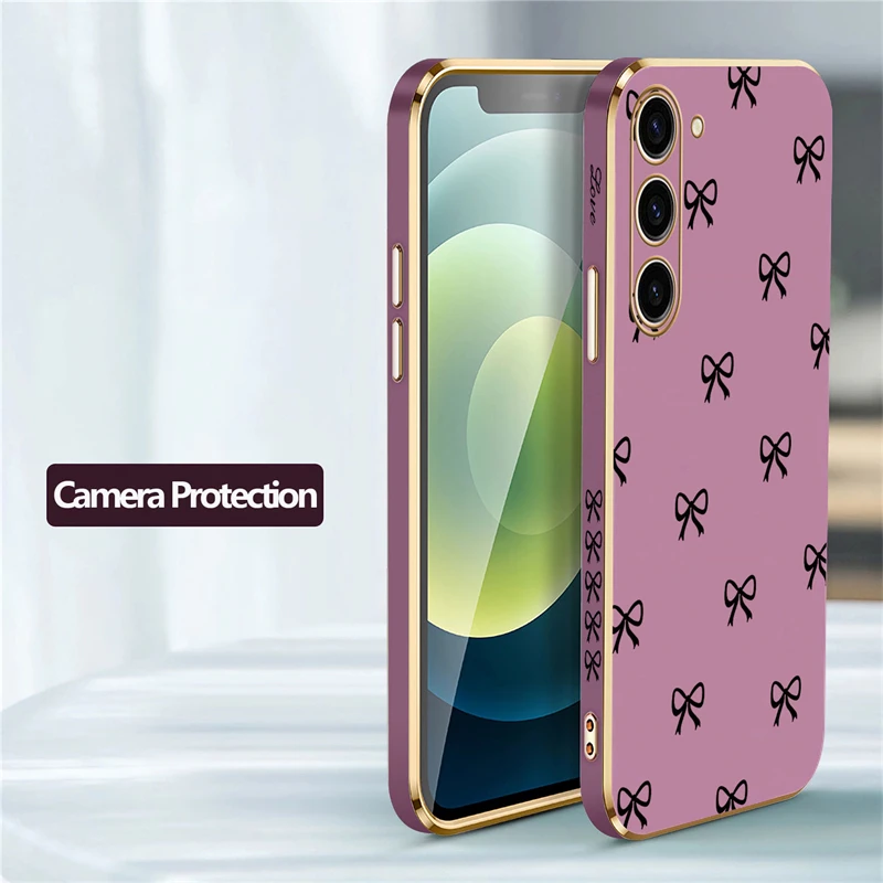 Elegant Bow Knot Plating Silicone Shockproof Phone Case
