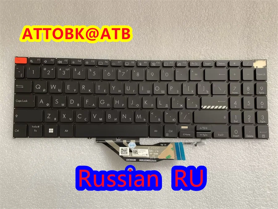 Teclado do Portátil Inglês Russo para Asus Vivobook s 16x M5602 S5602 M3502 M3502q K3502z S3502 Retroiluminação Novo - Imagem 2