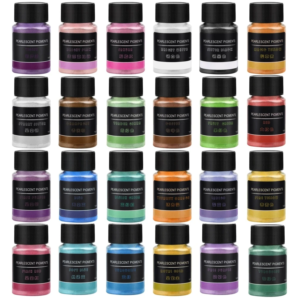 Description Picture 3 of item24 Colors Pearlescent Powder Candle Dye Soap Pigment For Candle Making Epoxy Resin Pigment DIY Colorant Pigment Pearl Powder
