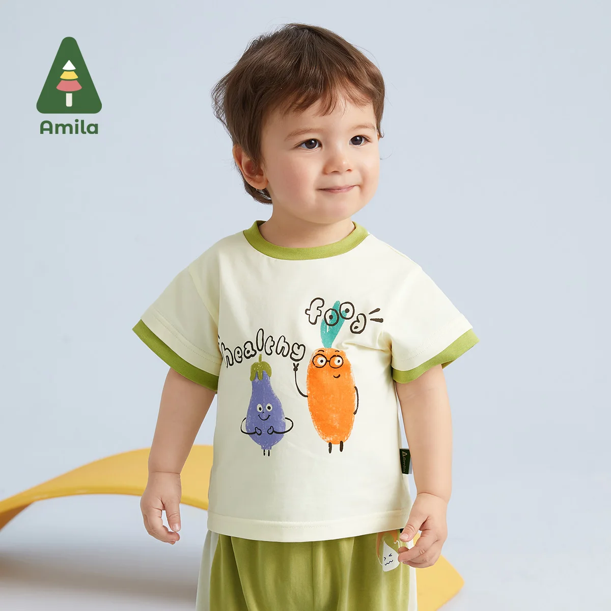 

Amila Baby 2023 Summer New T-shirts Soft Clothes Cotton Children's Clothing Baby Tee Breathable Cute T-shirt for Boys Girls Tops