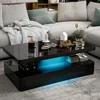Coffee Table, Coffee Table for Living Room, Contemporary Rectangle Design Coffee Table with 16 Colors LED Lights, Coffee Tables 3