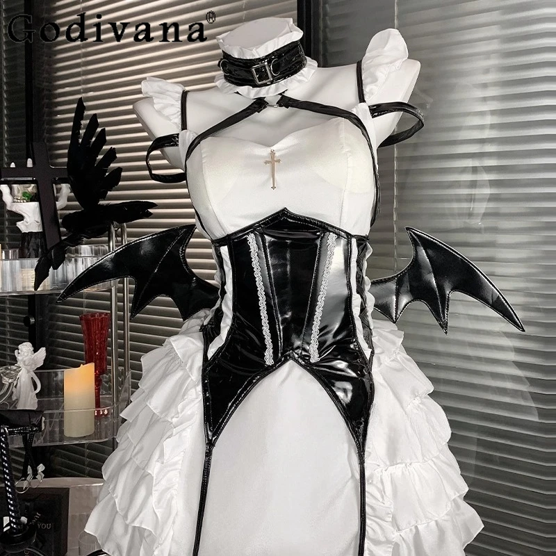 Sexy Cosplay Women's Dress High Waist Succubus Cosplay Uniform Maid Lolita  Dress Female Halloween Party Uniform Dress - AliExpress 200000532