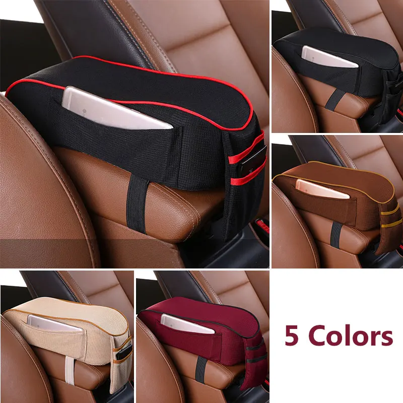 Car Armrest Pad Sweat-absorbing Non-slip Auto Center Console Armrest Cushion Heighten Hand Elbow Support Storage Car Accessories