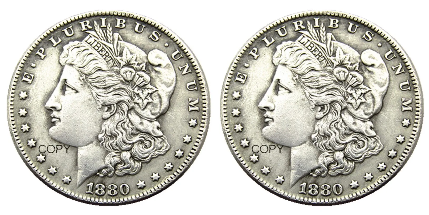 США 1880/1880 два лица Морган доллар Посеребренная КОПИЯ монета высокое качество