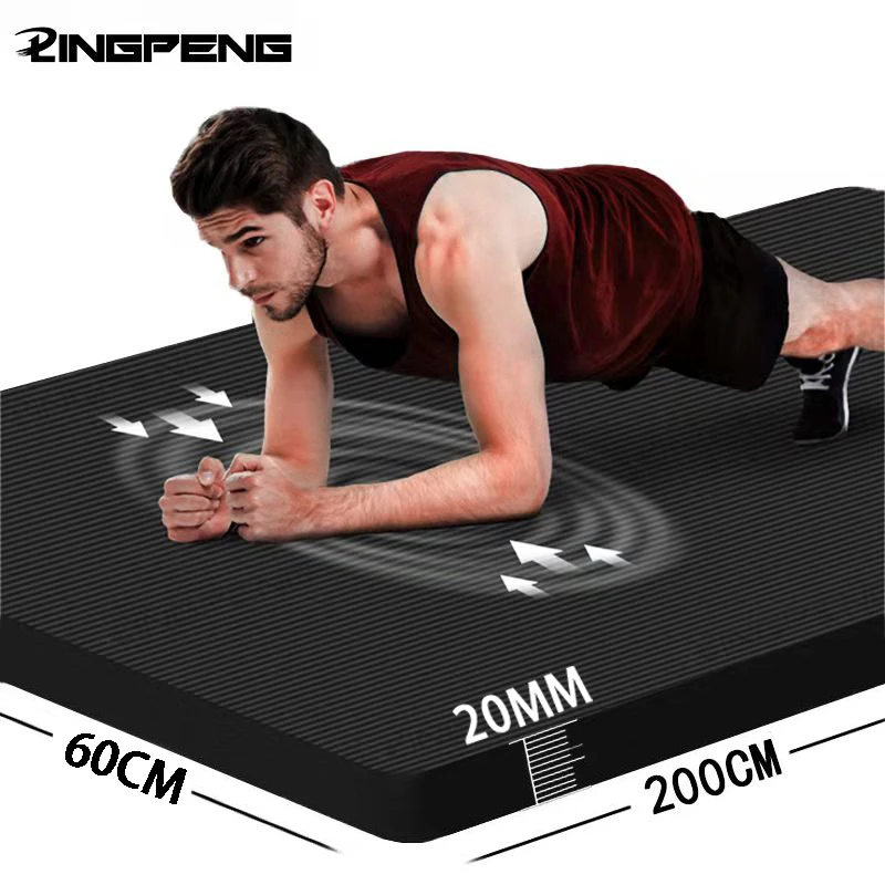 Yoga Mat Longer Thicken Non-Slip Men's Fitness Mat High Density Exercise Yoga Mats for Gym Home
