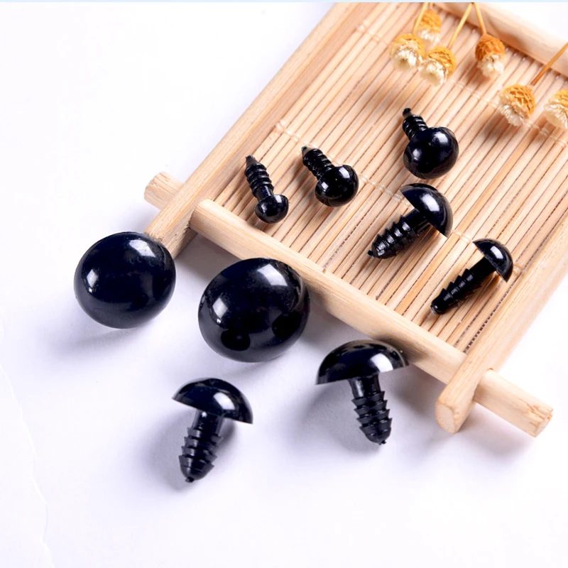 100pcs Black Eyeball Doll Accessories Black Plastic Crafts Eyes For Toys 6-14mm DIY Funny Toy Eyes Accessories For Animal Dolls 3