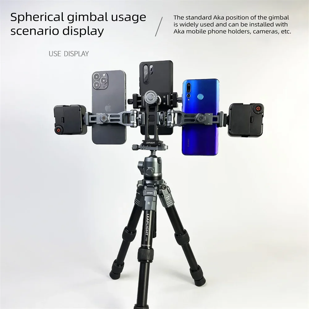 DSLR 카메라용 파노라마 볼 헤드, 1/4 인치 아르카 타입 퀵릴리즈 플레이트, 삼각대 모노포드 스태빌라이저