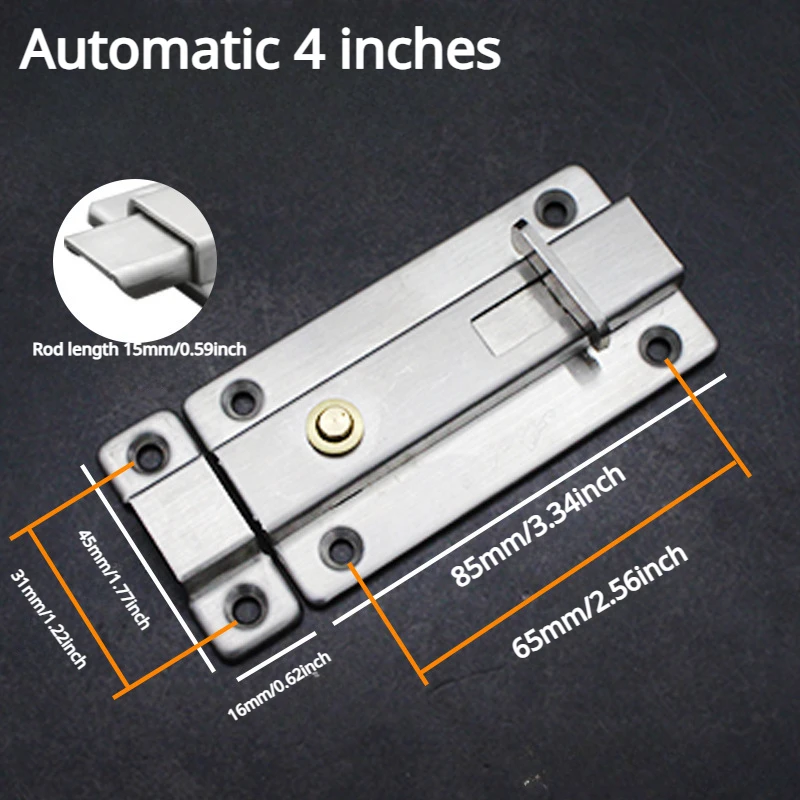 Stainless Steel Automatic Mounting Fixed Easy Installation Anti-theft Lock Clip Hardware Latch, Door Security Lock Window Latch