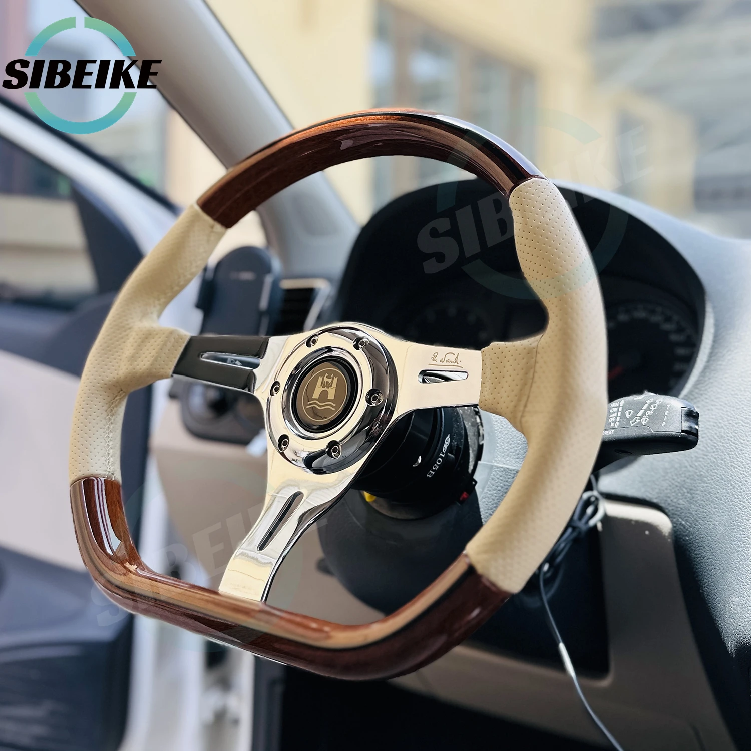 USDM/JDM ステアリング ウッド×ゴールド　350㎜ USDM/JDM ステアリング ウッド×ゴールド 350㎜