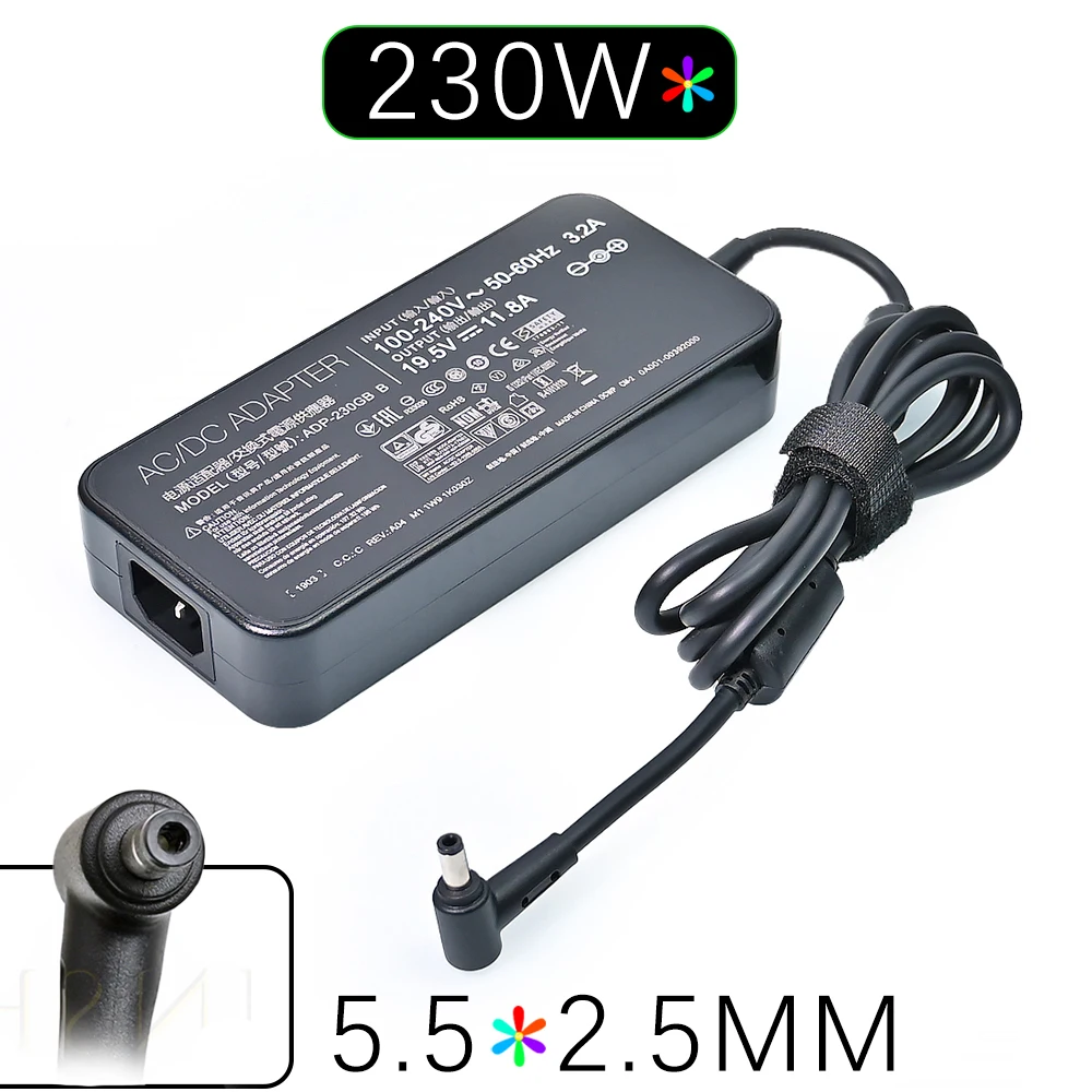 Chargeur 19.5V 11.8A 230W Pour ASUS AERO 15-Y9-4K80P AERO 15-X9-RT4K5MP Gaming Ordinateur Portable Adaptateur ZX8-CR5S1