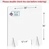 Sneeze Guard Partition For Desk, Counter And Table, Portable Plexiglass Barrier, Same-Day Shipping, Clear Acrylic Shield (30""W 3