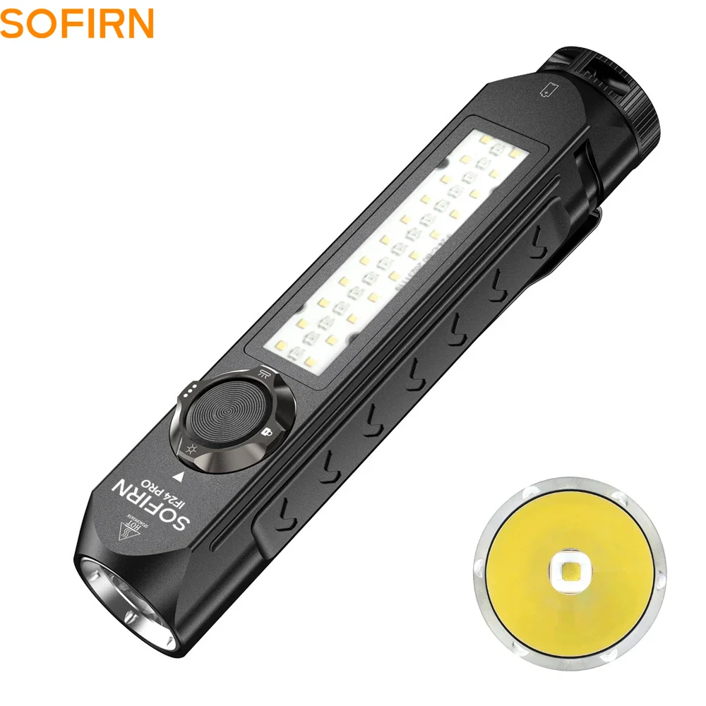 Sofirn IF24 PRO SFT40 벅 드라이버 RGB 라이트 1800lm 340m 18650 USB C 충전식 손전등 자기가 있는 홍수 스팟