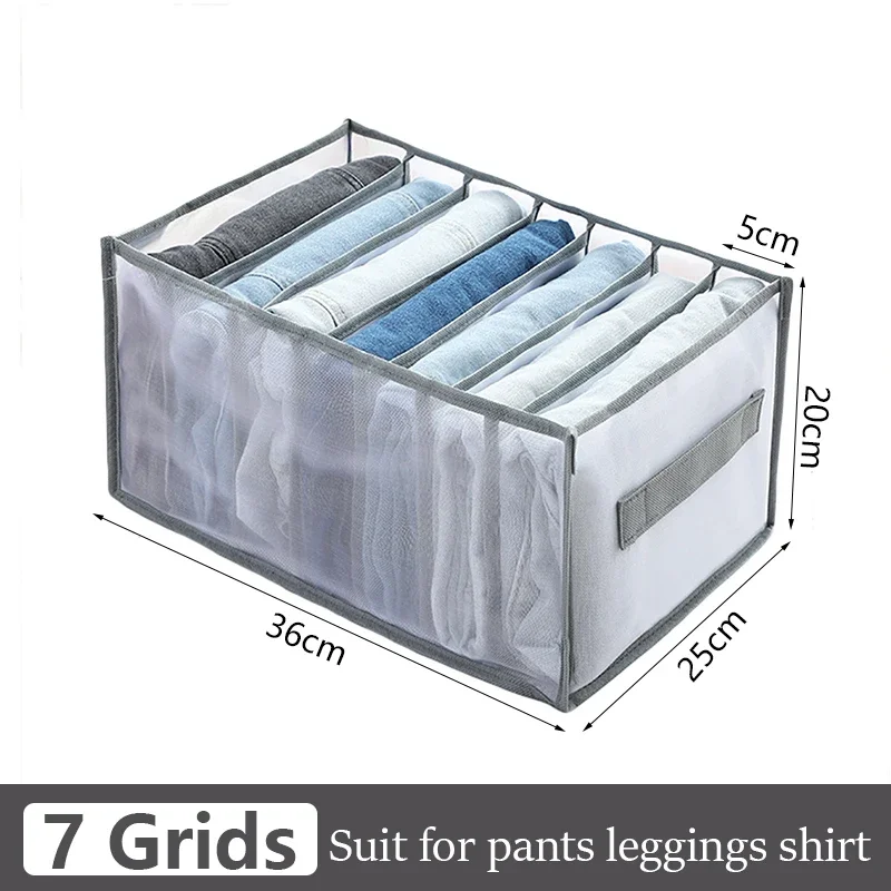 Clothes Organizer Jeans Pants Storage Box Wardrobe Drawer Organizer For Underwear Bra Ties T-Shirt Socks Organization System 3