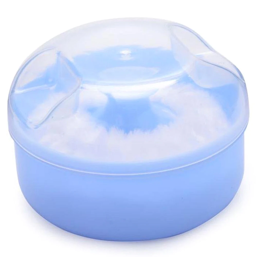 Baby Soft Face Body Cosmetic Powder Puff Sponge Box Case Container