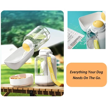 Portable Dog Water Bottle Travel Pet Water Dispenser with Bowl for Small Medium Large Dogs FU