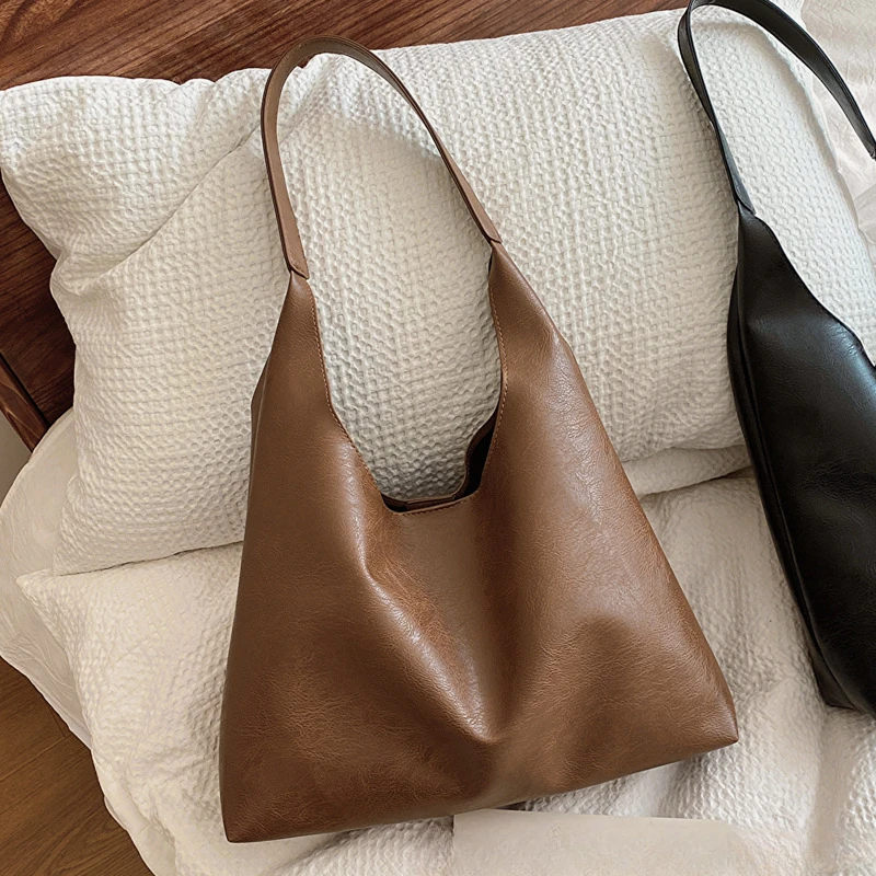 Women's Luxury Leather Handbag | Spacious Brown Shoulder Tote | Soft Casual Purse for Shopping & Work