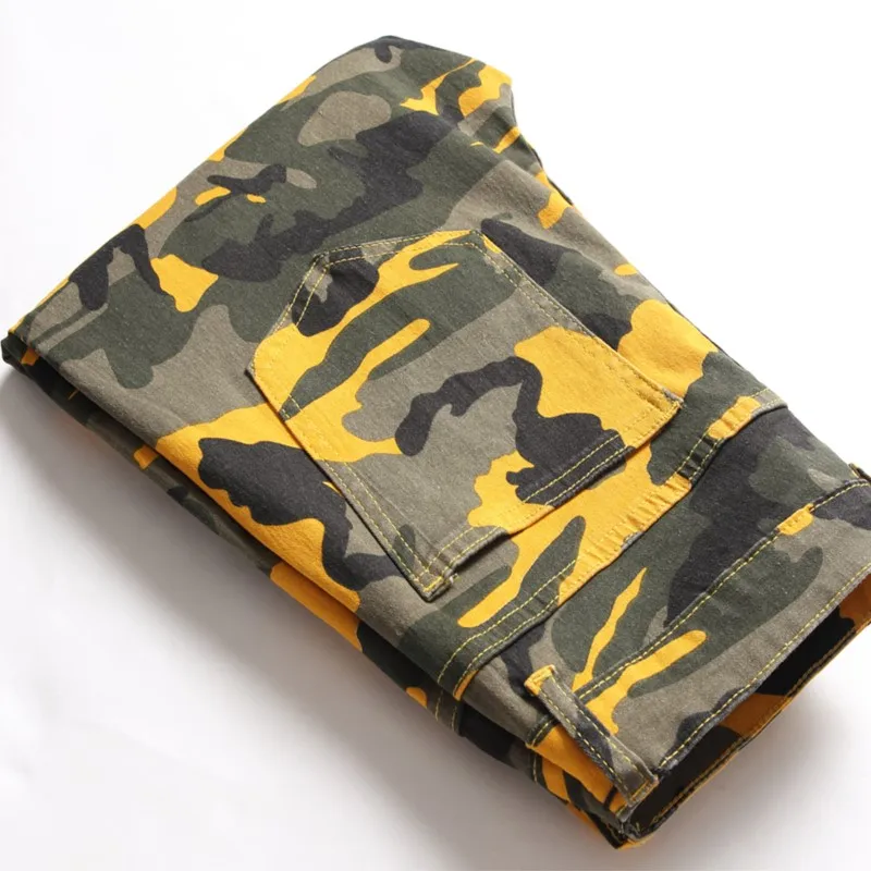 Design High Quality Camouflage Denim Jeans Men Straight Fashion Cool Plus Size Party Trousers Washed Brand Trend Army Pants