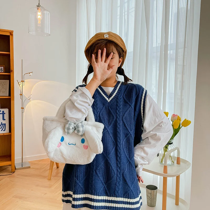 Sanrio Cinnamoroll Kawaii Plush Bag Anime Kuromi For Girls Mymelody Cinnamoroll Fashion Handbags Cartoon Cute Bags Children Gift Women Handbags