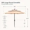 10ft Patio Umbrellas, Outdoor 3 Tier Vented Large Market Table Umbrella with 8 Sturdy Ribs and 1.5" Umbrellla Pole 6