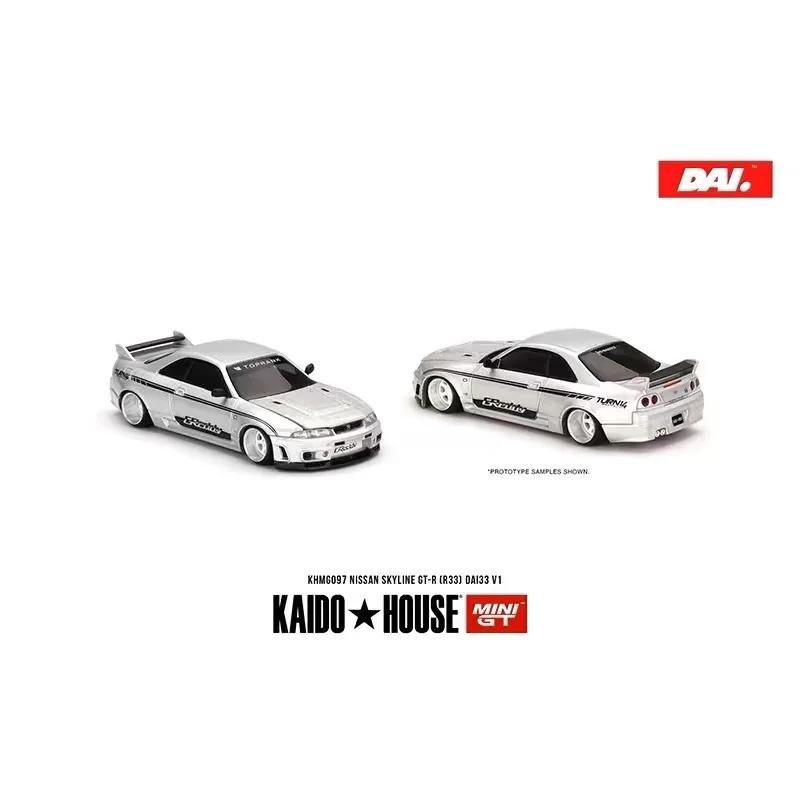 

Kaido+MINIGT 1/64 KH Nissan Skyline GT-R (R33) Alloy model KHMG097 car model Collection gift