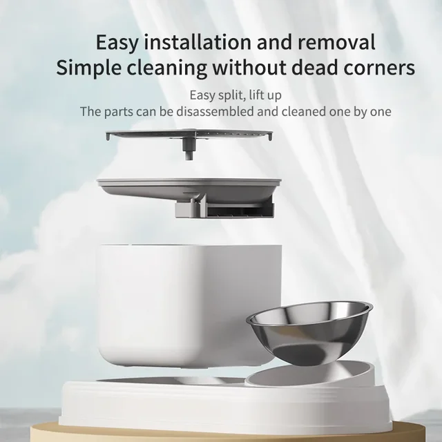 2in1 Cat Water Fountain Automatic Cats Drinker and Feeding Bowl 3L Recirculate Filtring Pet Cats Drinking Water Dispeneser 4