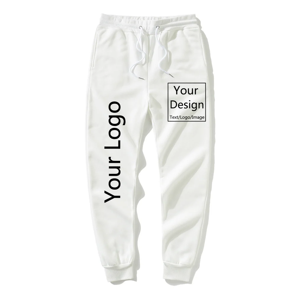 

Customized Sweat Pants Men's Print Your Own Design Custom Personalized Sweatpants Male Elastic Waist Jogger Dropshipping