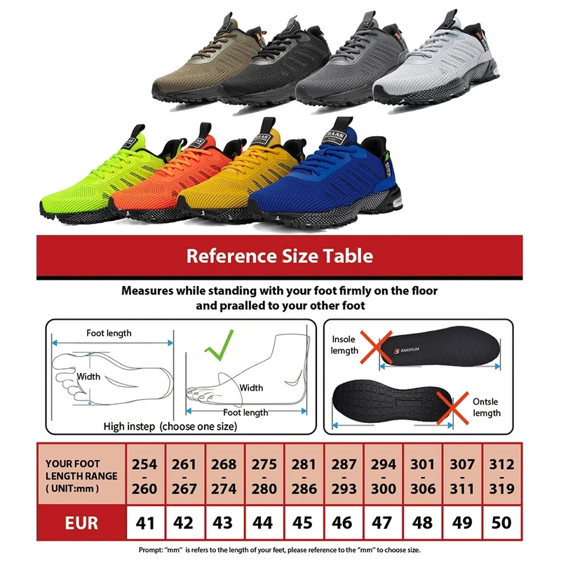 Baasploa Men Running Shoes Brand Breathable Mesh Outdoor