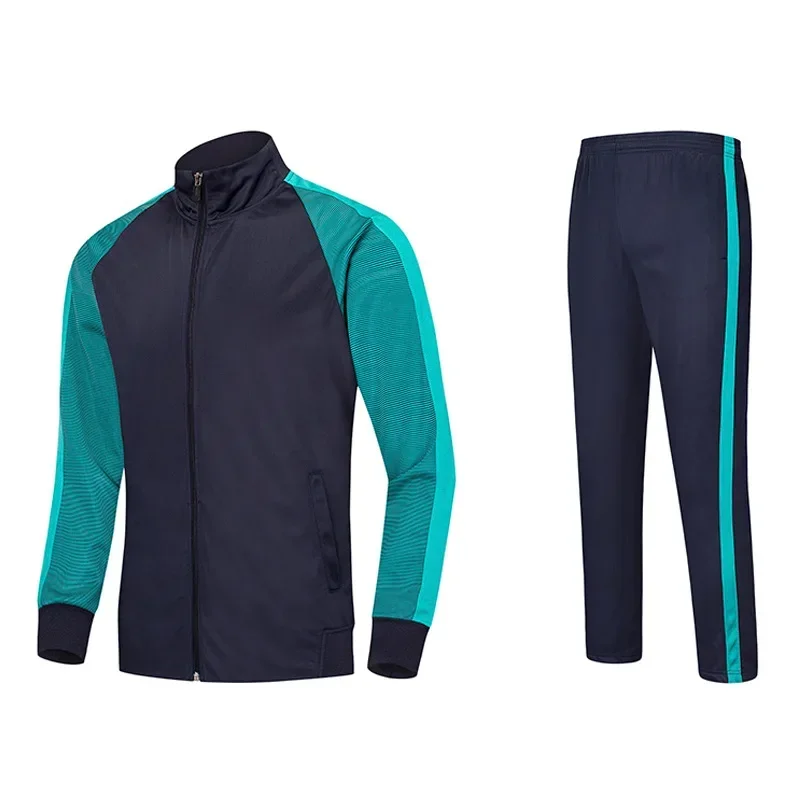 Winter Sportwear Stylish Men's 2pcs Autumn Winter Sportswear Sweatshirt Coat Pants Set with Zipper Placket Suit Sportswear 4XL