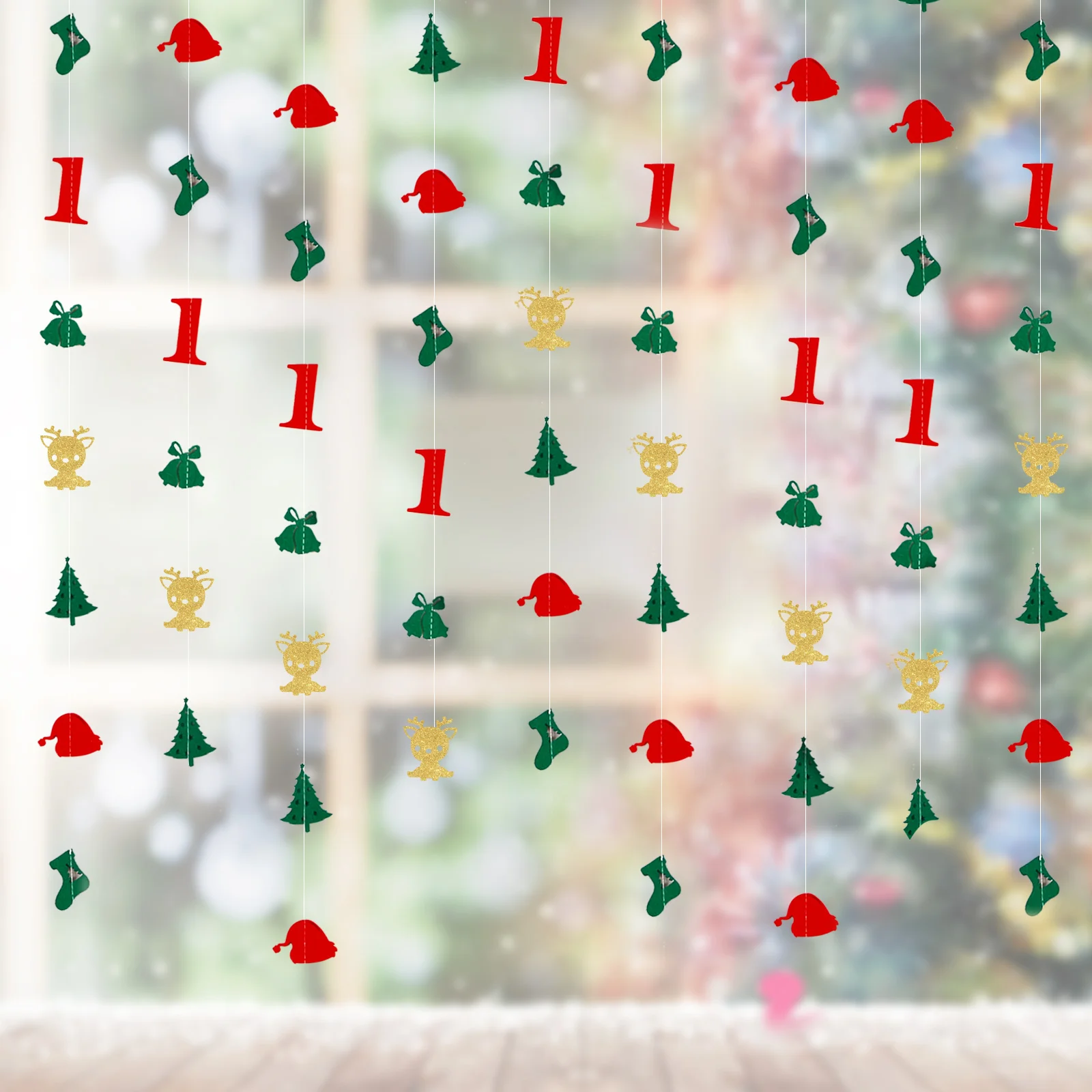 

Funmemoir 8 PCS Christmas Felt Hanging Streamers Christmas 1st Birthday Decorations Christmas Tree Pendant First Birthday Decor