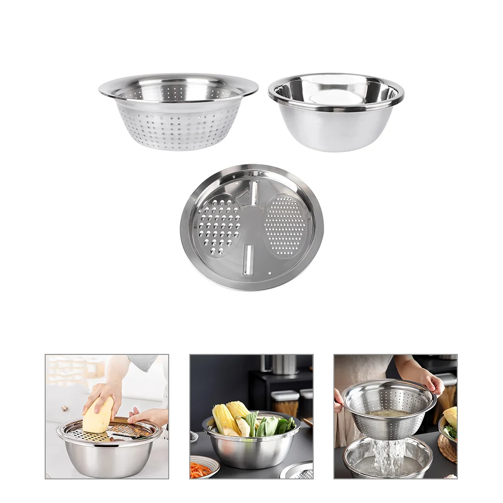 

Multi-function Grater Strainer Draining Fruit Basin Vegetable Household Metal Basket for Vegetables 201 Stainless Steel