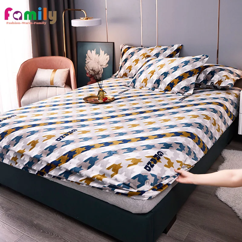 

Warm Bed Cover Quilting Process Mattress Protector Queen Size Protege Cotton Mattress Covers Fitted Bed Sheet Room Home textile