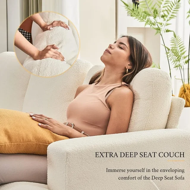 Comfy Sofa Couch with Extra Deep Seats, Seater Sofa- Modern Sofa, Couch for Living Room Apartment Lounge 5