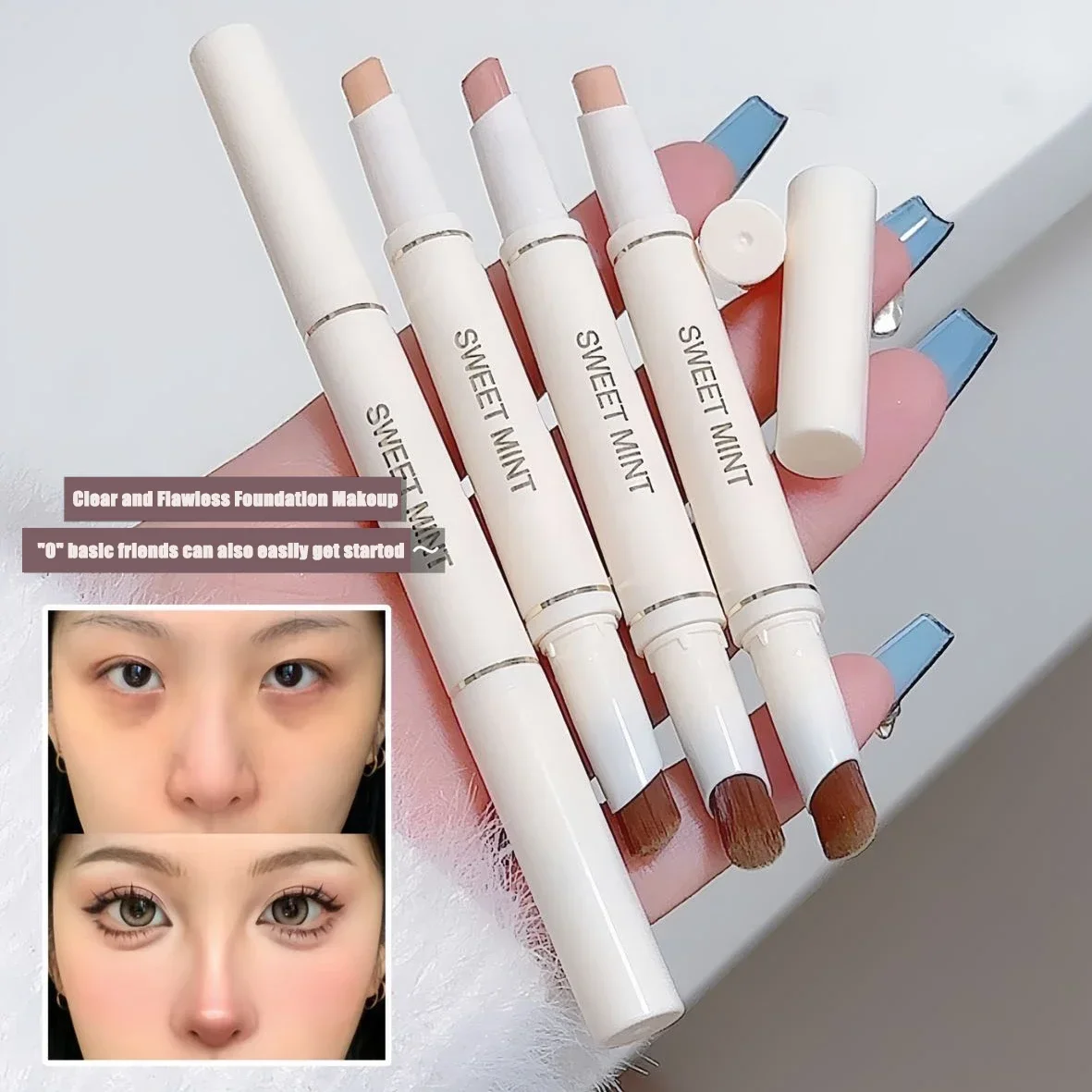 Silk Concealer Pen Brush Moisturizing Full Coverage Acne Dark Circles Contour Cream Lip Concealer Cover Stick Makeup color concealer concealer cream face concealer face concealer pen contour pen