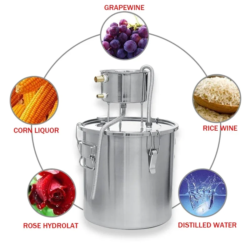 11L 22L Still Distiller Brewing Machine Alcohol DIY Moonshine Equipment Stainless Steel for Whisky Wine Beer Dispenser