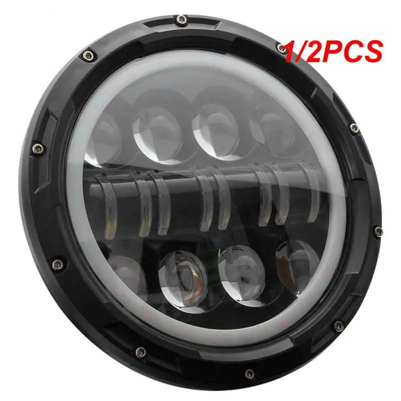 

1/2PCS 7" Car LED Headlight Waterproof 40000LM Halo Angel Eye LED Head Lights DRL running Lamp For Jeep Wrangler JK TJ CJ