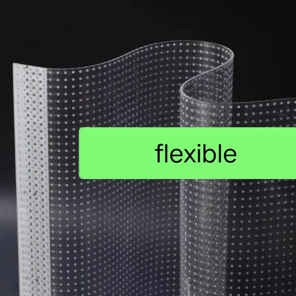 CustomIndoorLEDUltraThinCrystalFilmFullColorDisplayP625RGBTransparentFlexibleLED