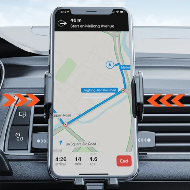 Auto Mobiele Telefoonhouder, Luchtuitlaat, Draaibaar Ondersteuningsframe, Car Locking Navigation Frame